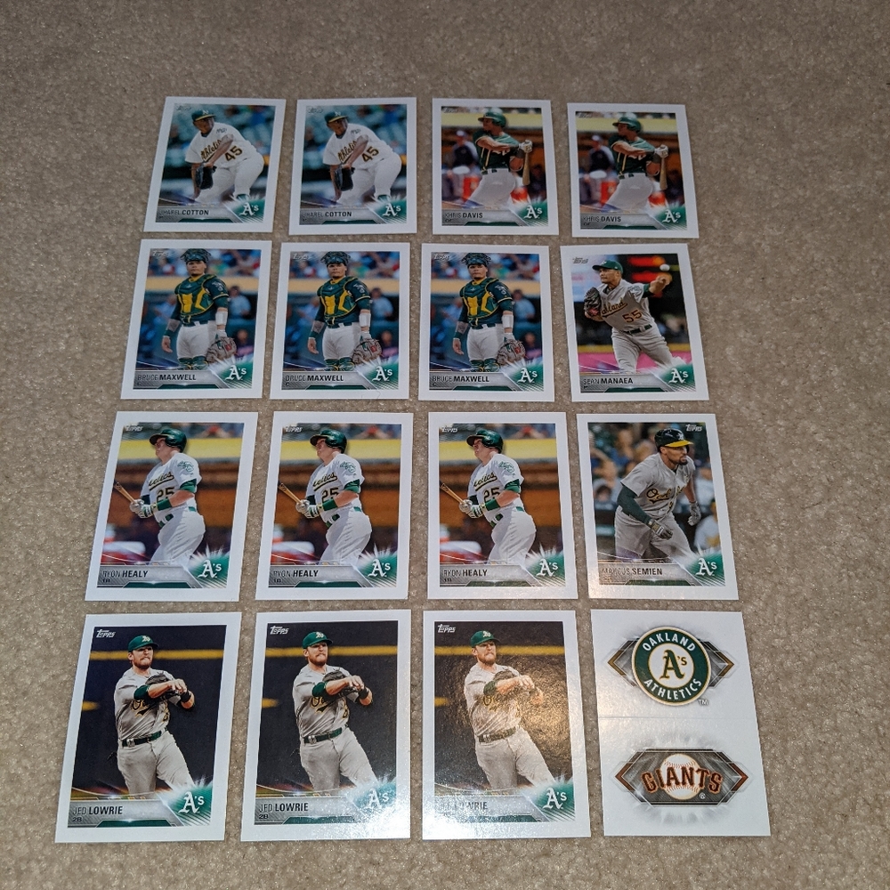 2018 Topps Oakland A's sticker lot of 16